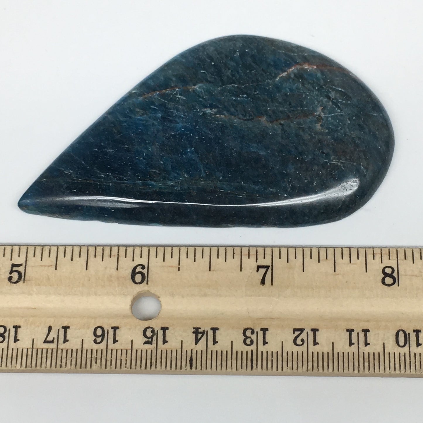 47.2g, 3.2"x1.8" Blue Apatite Cabochon Large Pear Shape @Madagascar,B1699