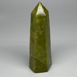 975g, 8.25" x 2.8" Natural Green Opal Tower Point Crystal @Madagascar,B15082