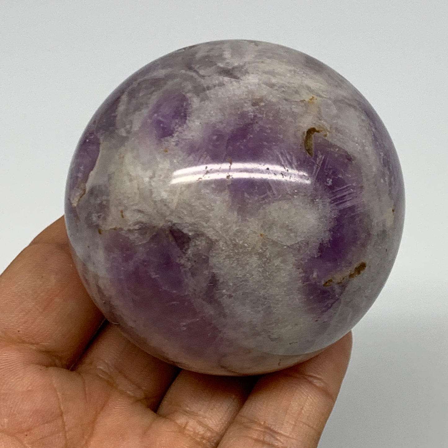 291.7g, 2.4", Banded Amethyst Sphere Crystal Polished Reiki @Madagascar, B15888