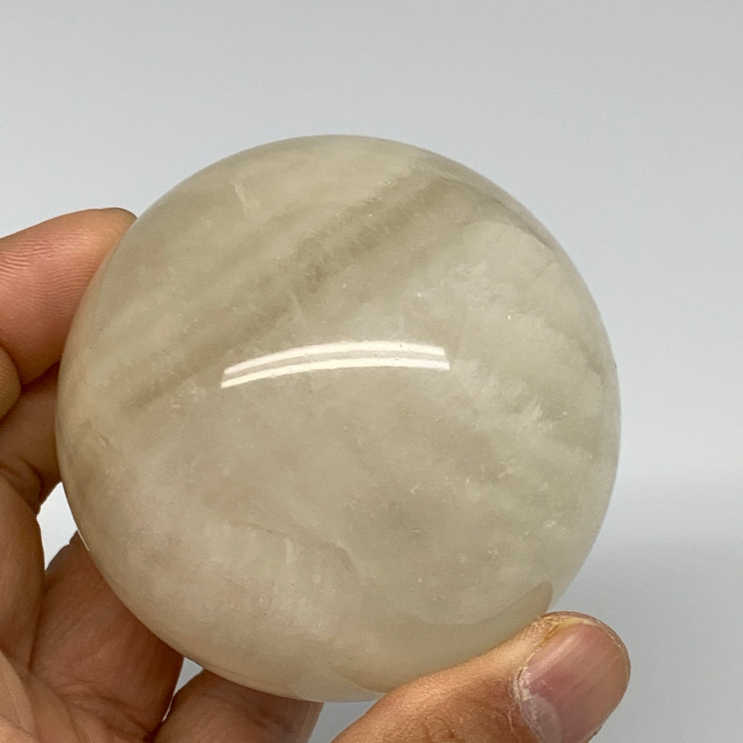 412.1g, 2.5" (63mm), Fluorite Sphere Ball Gemstone Crystal @Madagascar, B25386