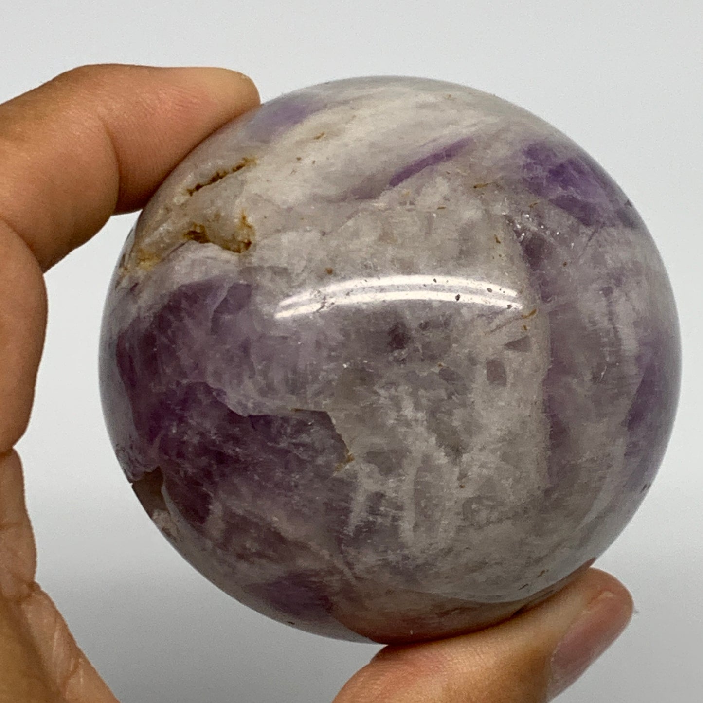 291.7g, 2.4", Banded Amethyst Sphere Crystal Polished Reiki @Madagascar, B15888