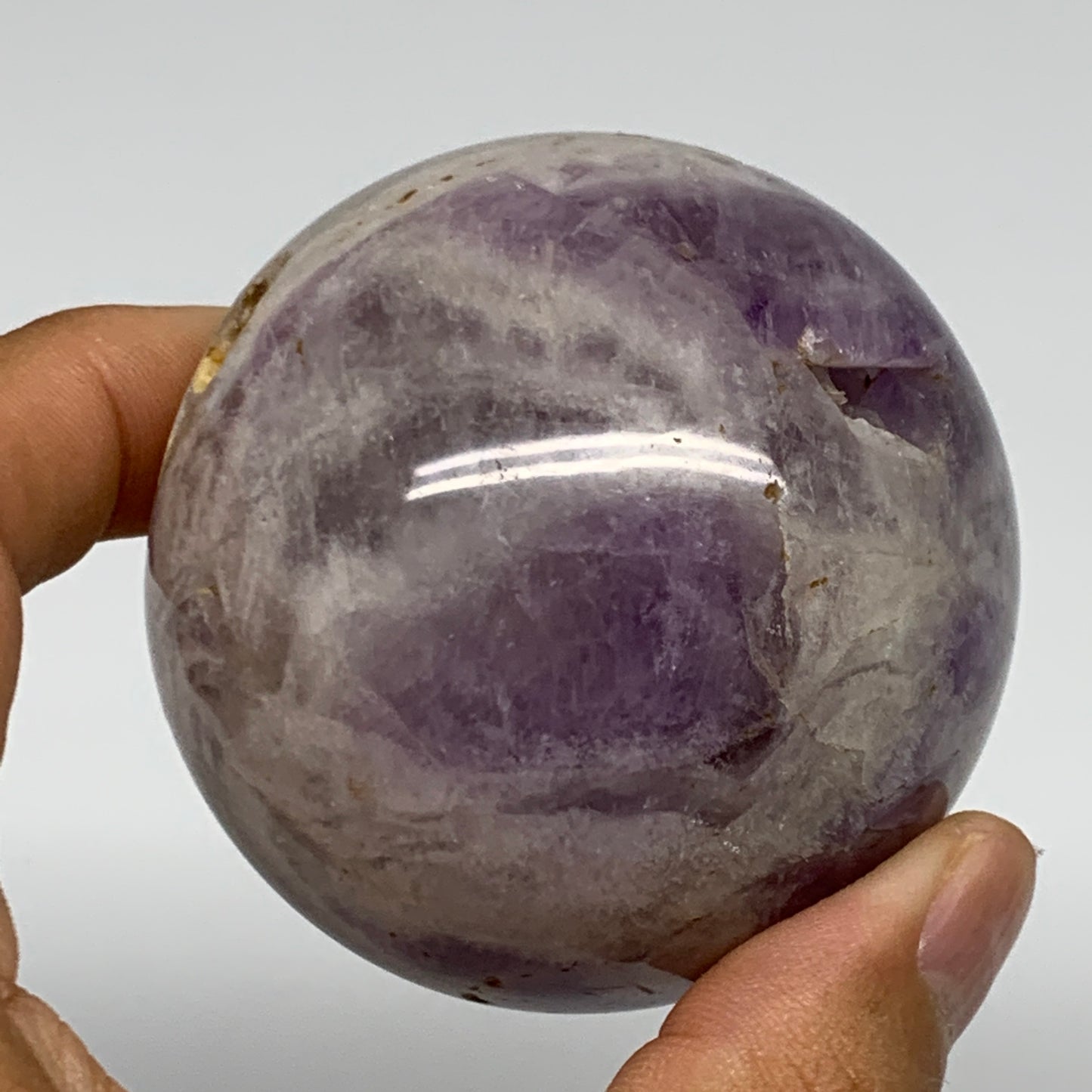 291.7g, 2.4", Banded Amethyst Sphere Crystal Polished Reiki @Madagascar, B15888