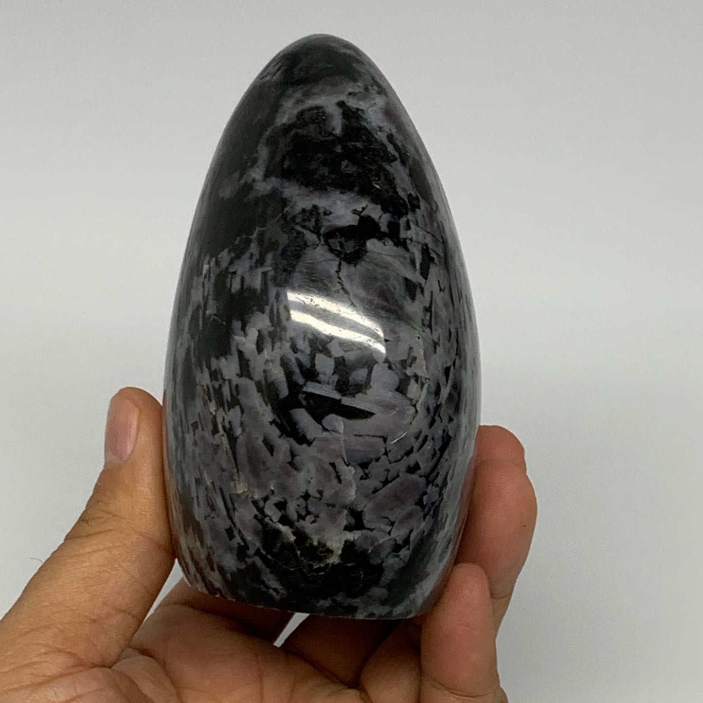 665g, 3.9"x3"x2.2" Indigo Gabro Merlinite Freeform Polished @Madagascar, B18219