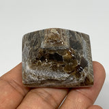 51.6g, 1.2"x1.6"x1.5" Chocolate/Gray Onyx Pyramid Gemstone @Morocco, B18994