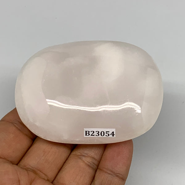 166.5g,2.9"x2.1"x1.1",Pink Calcite Palm-Stone Crystal Polished,B23054