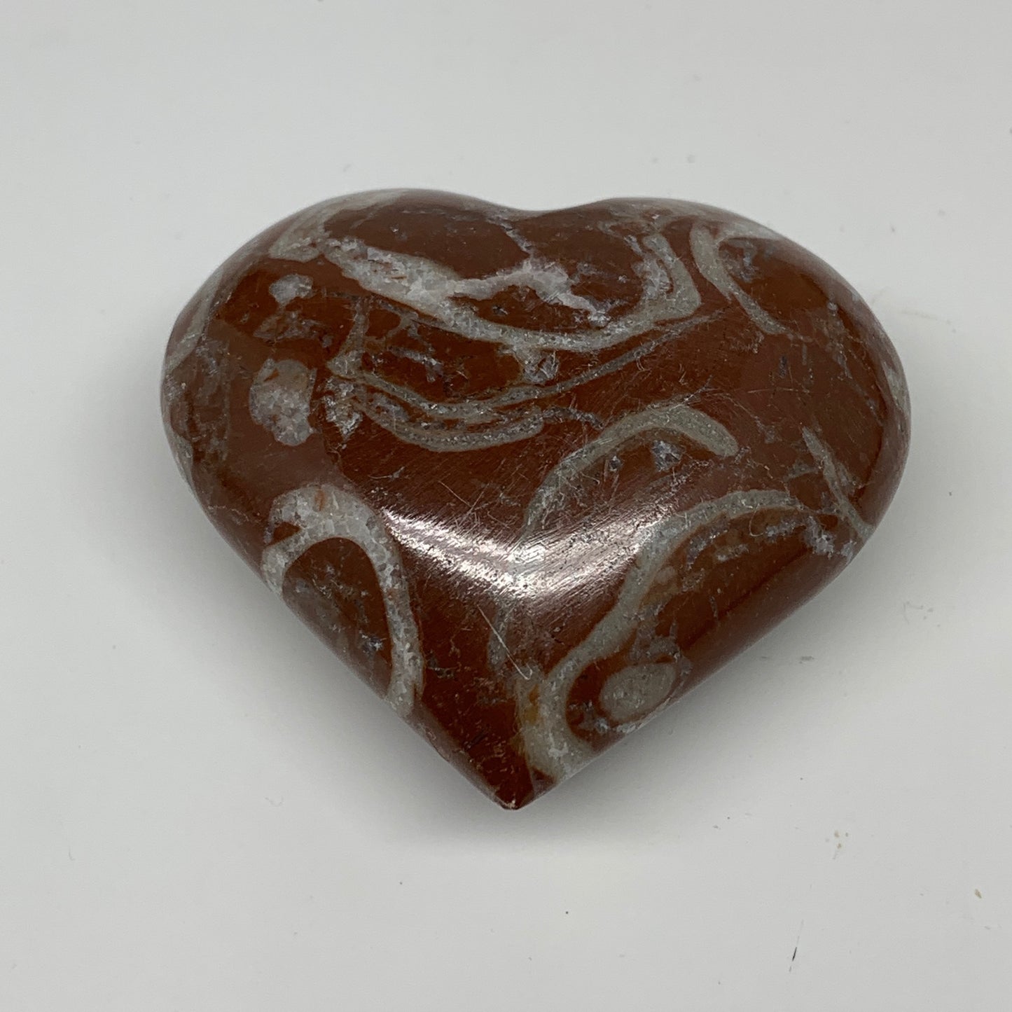 99.7g,2.1"x2.3"x1"Natural Untreated Red Shell Fossils Heart Reiki Energy,F936