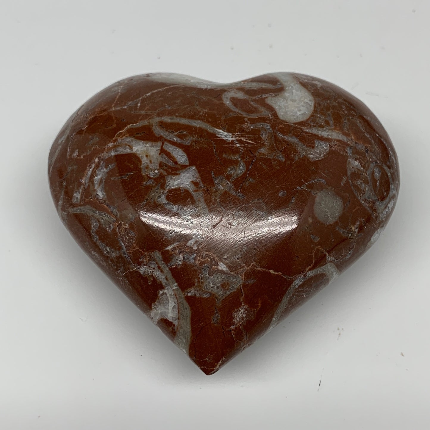 99.7g,2.1"x2.3"x1"Natural Untreated Red Shell Fossils Heart Reiki Energy,F936