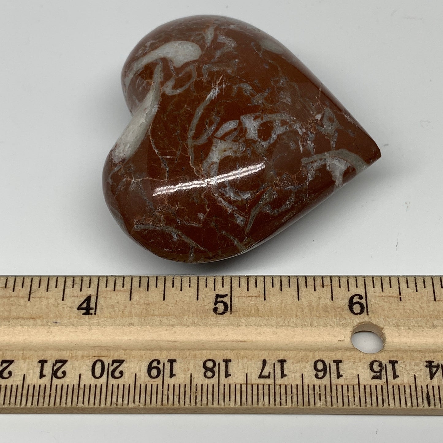 99.7g,2.1"x2.3"x1"Natural Untreated Red Shell Fossils Heart Reiki Energy,F936