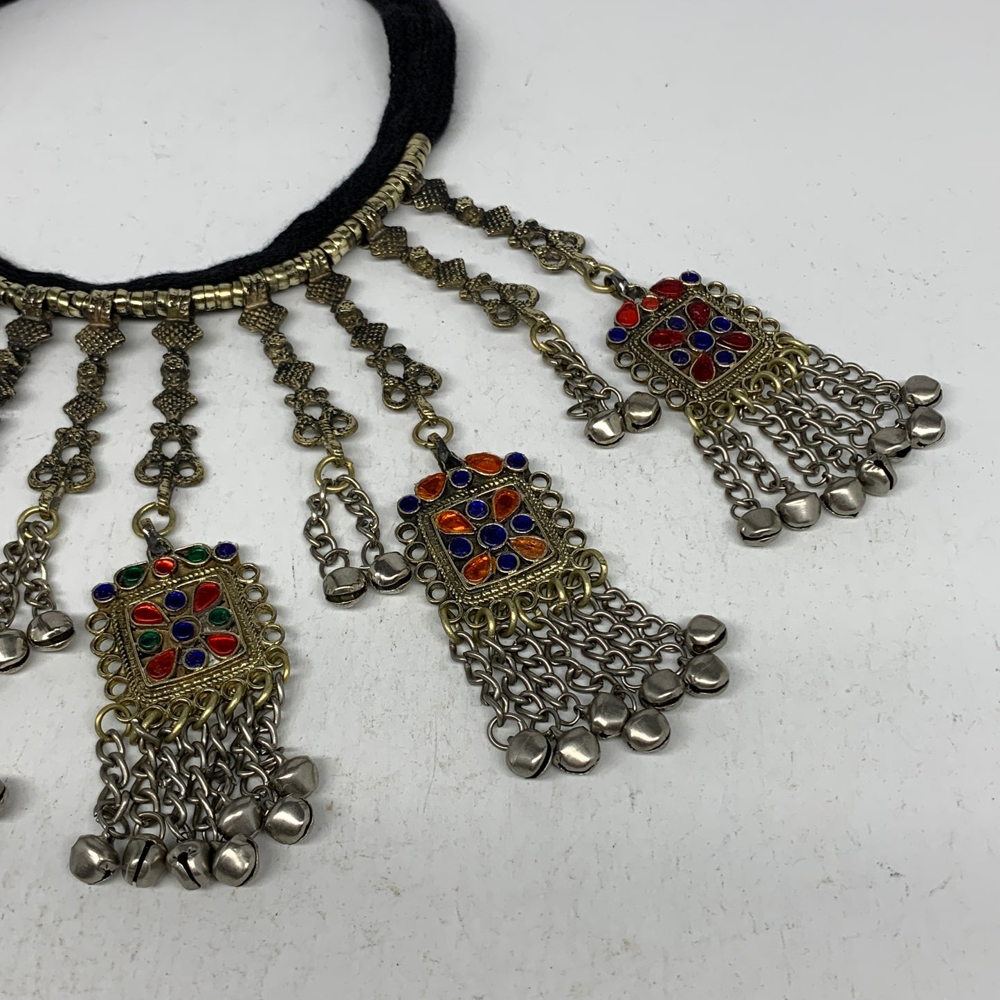 205g, 17" Kuchi Turkmen Choker Necklace Multi-Color Tribal Gypsy Beho,B14164