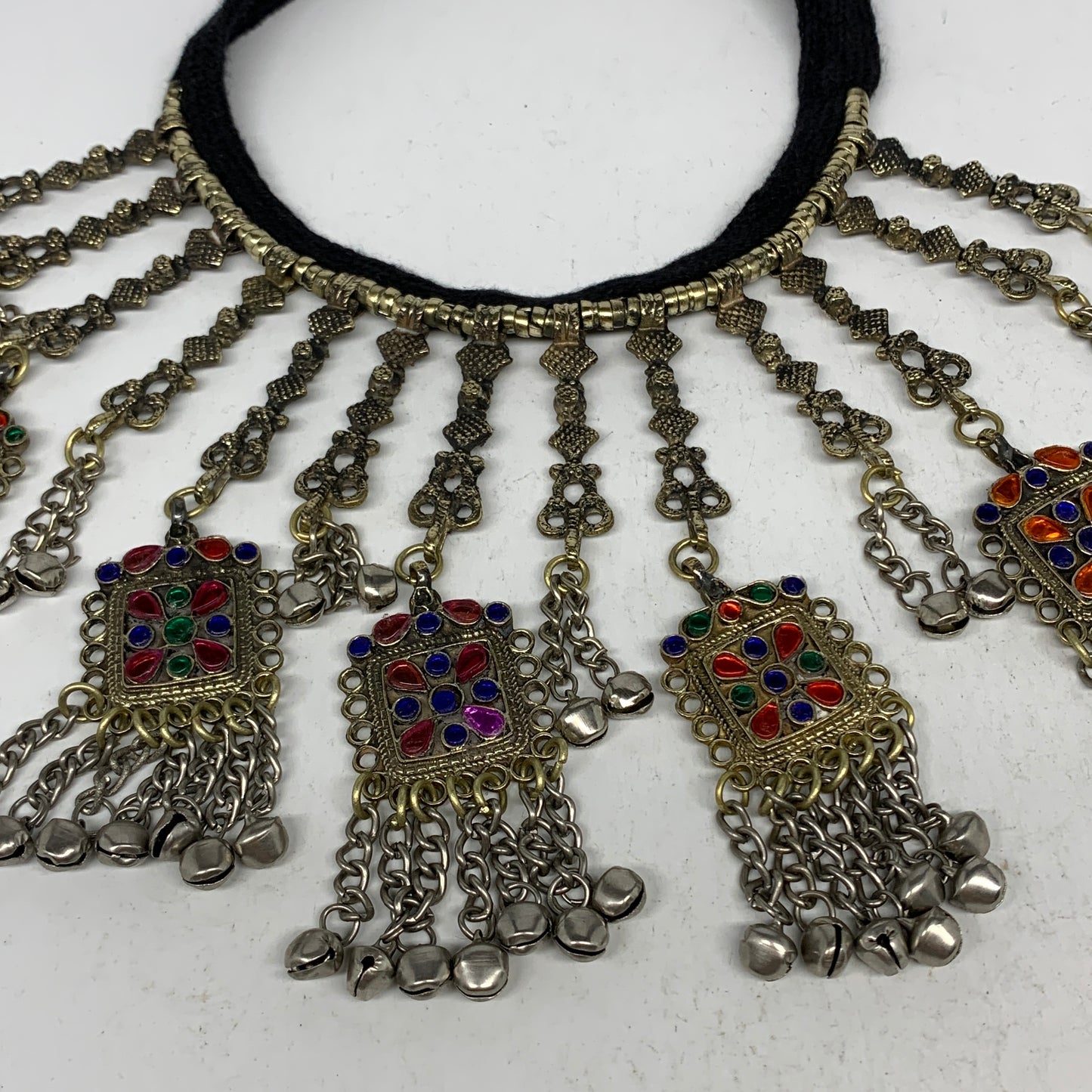 205g, 17" Kuchi Turkmen Choker Necklace Multi-Color Tribal Gypsy Beho,B14164
