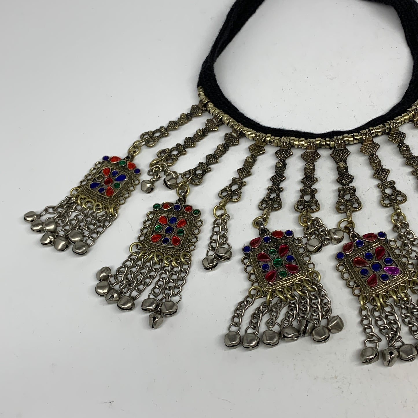 205g, 17" Kuchi Turkmen Choker Necklace Multi-Color Tribal Gypsy Beho,B14164