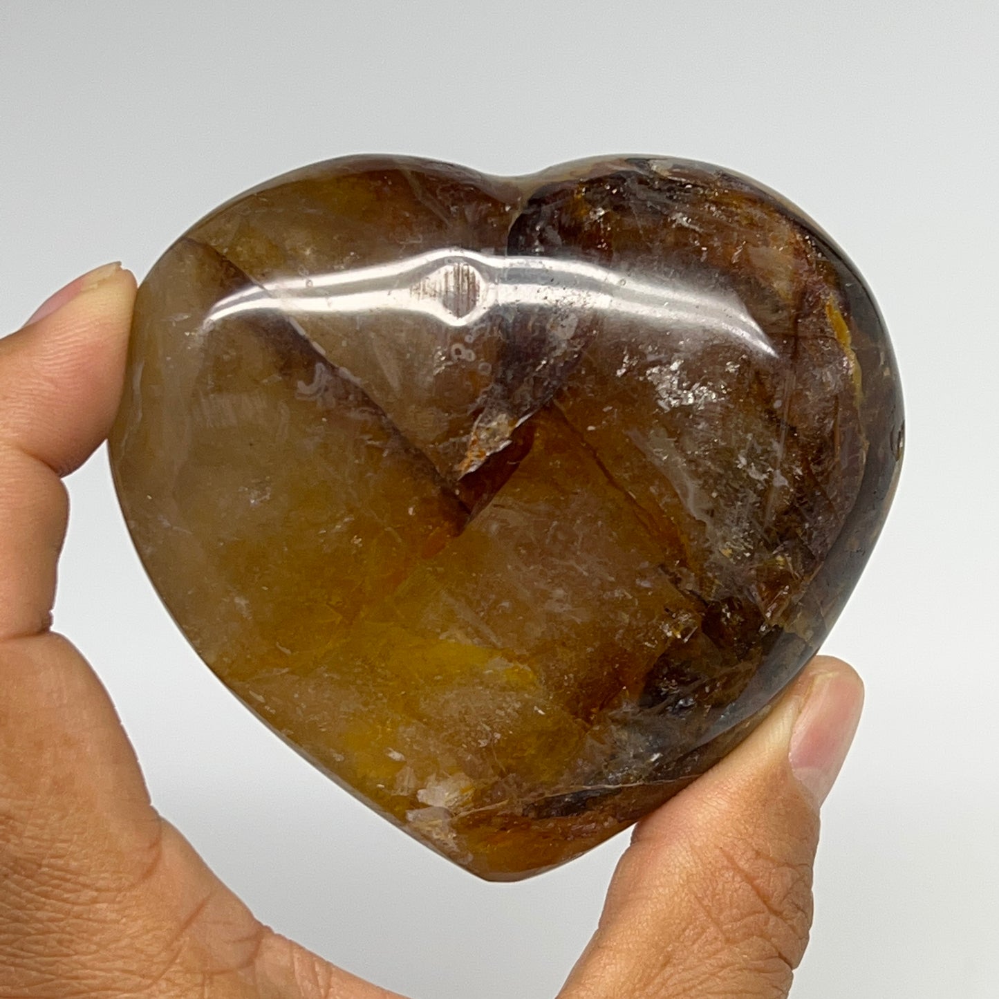 248.9g,2.9"x3.2"x1.2" Fire Quartz Heart Red Hematoid Crystal @Madagascar, B19643