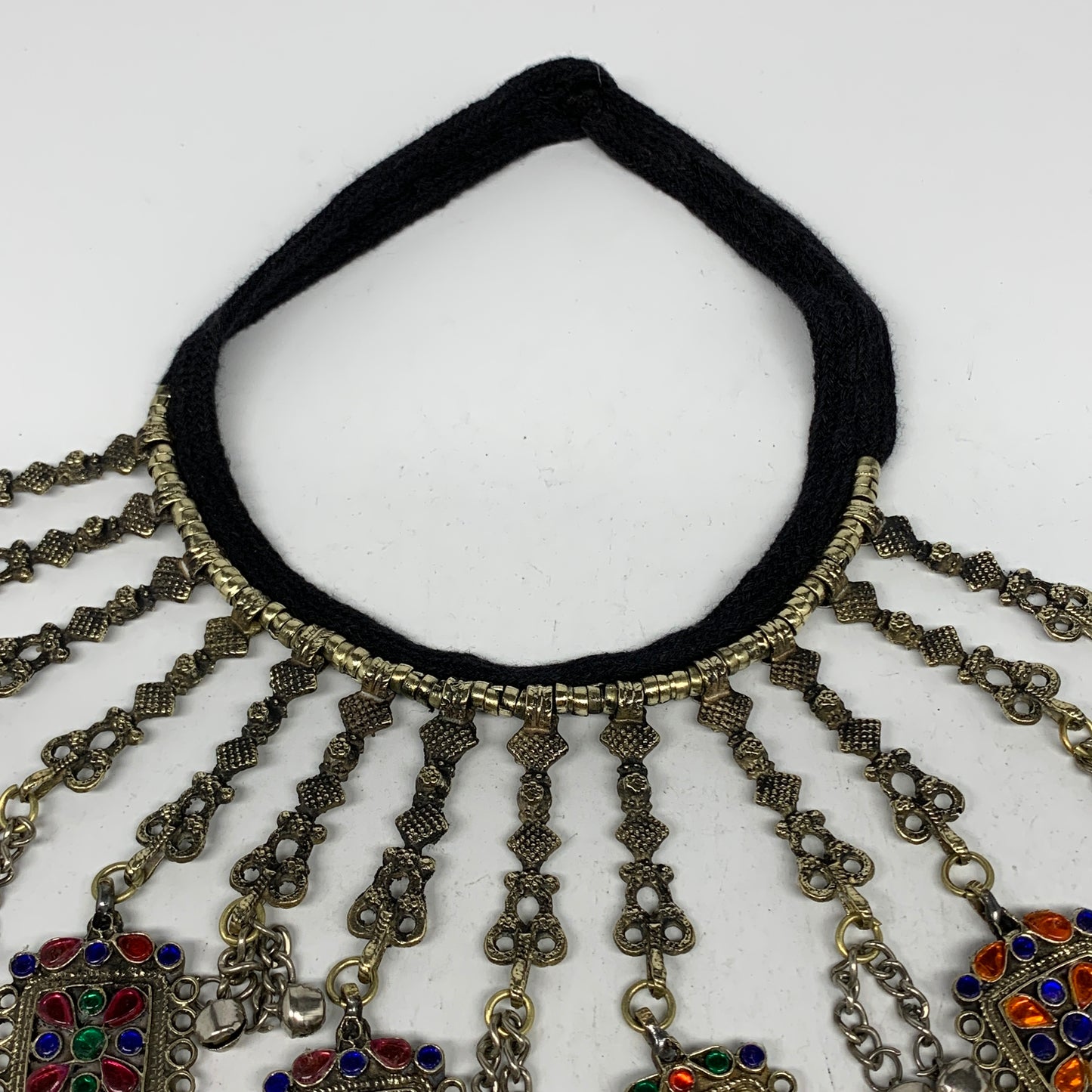 205g, 17" Kuchi Turkmen Choker Necklace Multi-Color Tribal Gypsy Beho,B14164