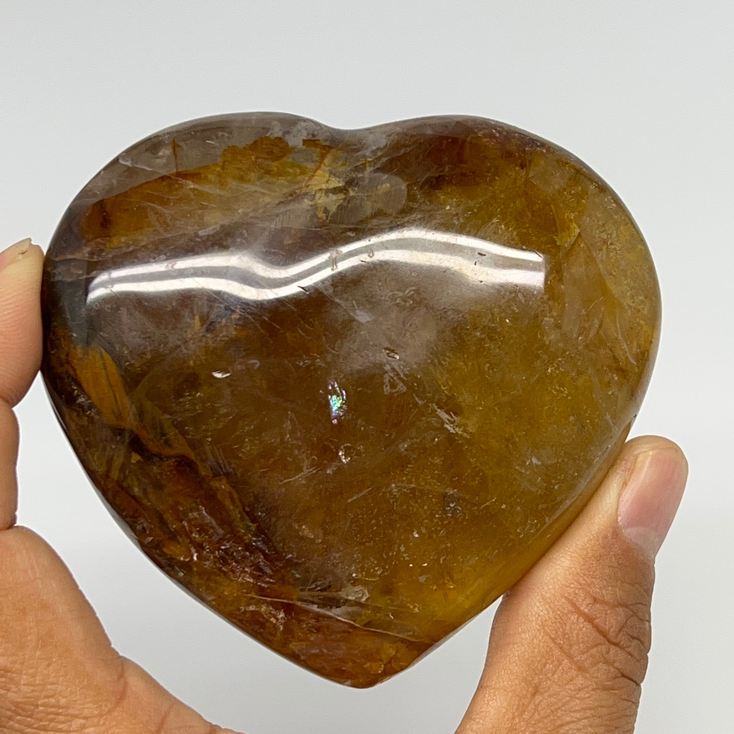 248.9g,2.9"x3.2"x1.2" Fire Quartz Heart Red Hematoid Crystal @Madagascar, B19643