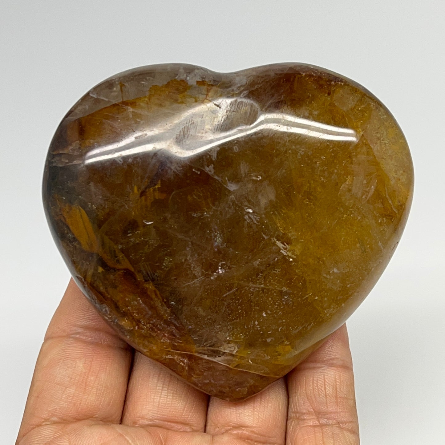 248.9g,2.9"x3.2"x1.2" Fire Quartz Heart Red Hematoid Crystal @Madagascar, B19643