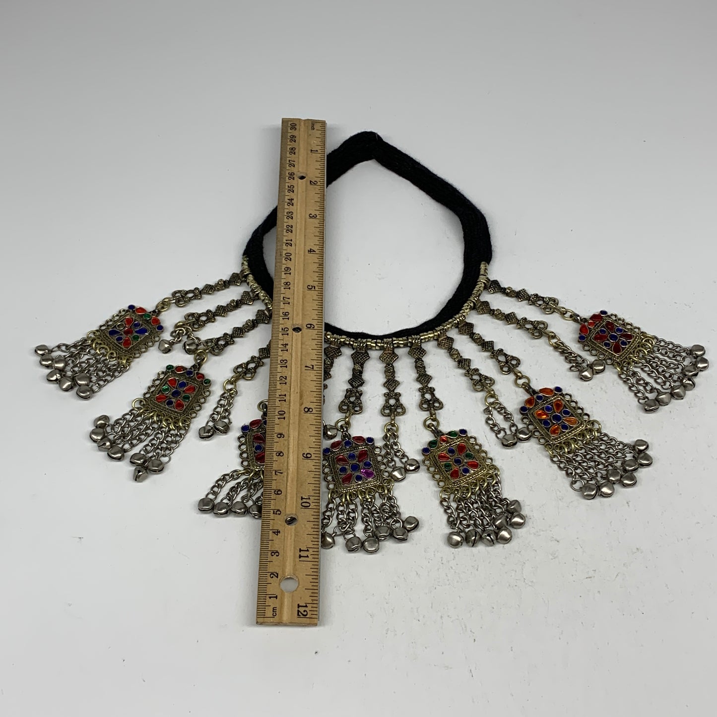 205g, 17" Kuchi Turkmen Choker Necklace Multi-Color Tribal Gypsy Beho,B14164