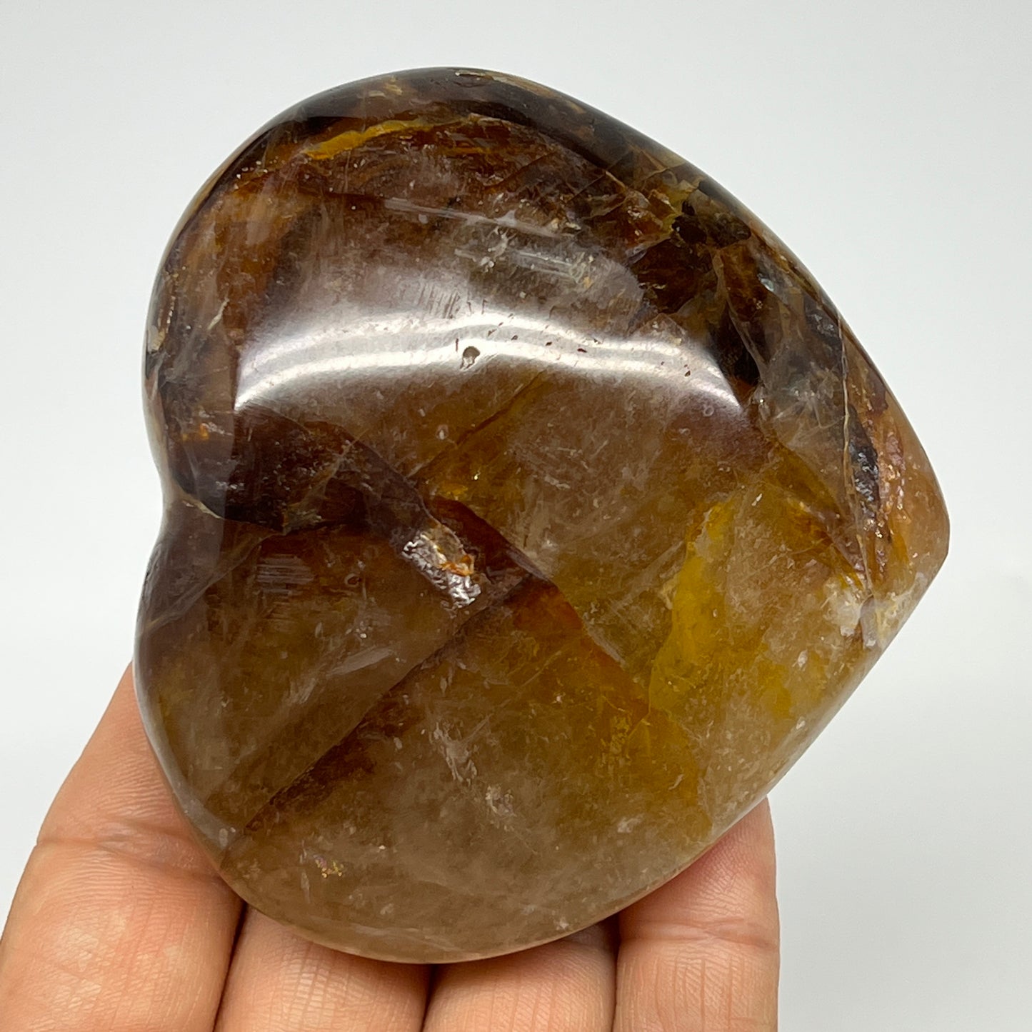 248.9g,2.9"x3.2"x1.2" Fire Quartz Heart Red Hematoid Crystal @Madagascar, B19643