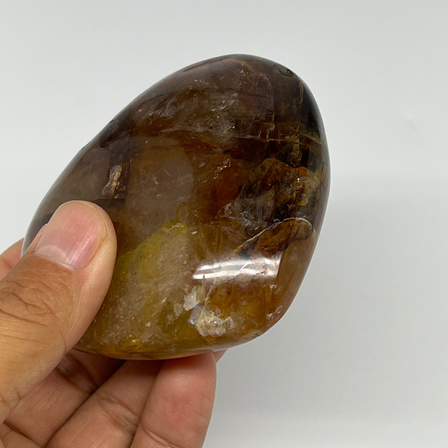 248.9g,2.9"x3.2"x1.2" Fire Quartz Heart Red Hematoid Crystal @Madagascar, B19643