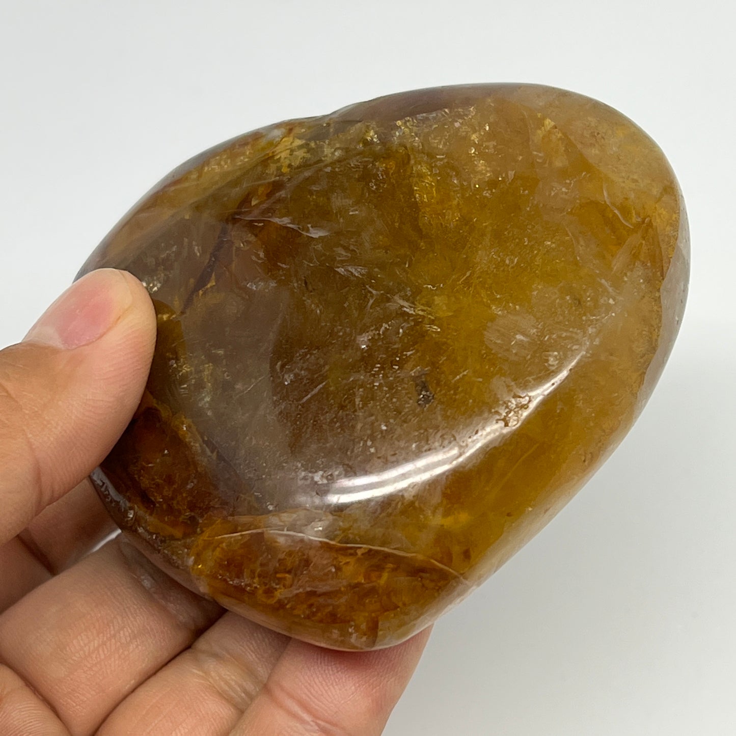 248.9g,2.9"x3.2"x1.2" Fire Quartz Heart Red Hematoid Crystal @Madagascar, B19643