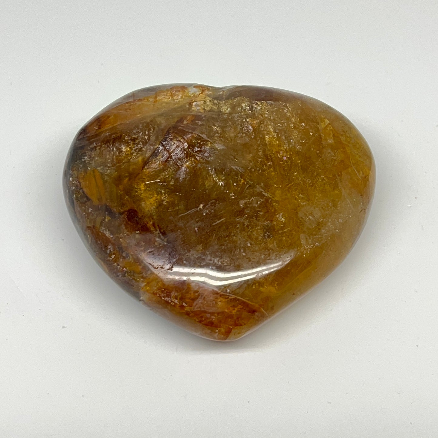 248.9g,2.9"x3.2"x1.2" Fire Quartz Heart Red Hematoid Crystal @Madagascar, B19643