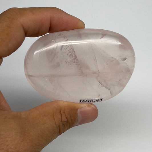 93.7g ,2.5"x1.8"x0.8", Rose Quartz Palm-stone Tumbled Reiki @Madagascar,B20541