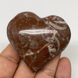 100g,2.1"x2.3"x1.1"Natural Untreated Red Shell Fossils Heart Reiki Energy,F938