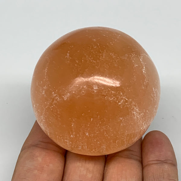 197g,2.1" (54mm) Natural Orange Selenite Sphere Crystal Gemstones @Morroco,B9278