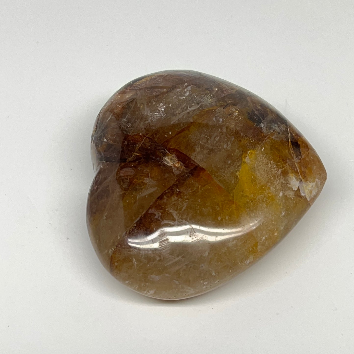 248.9g,2.9"x3.2"x1.2" Fire Quartz Heart Red Hematoid Crystal @Madagascar, B19643