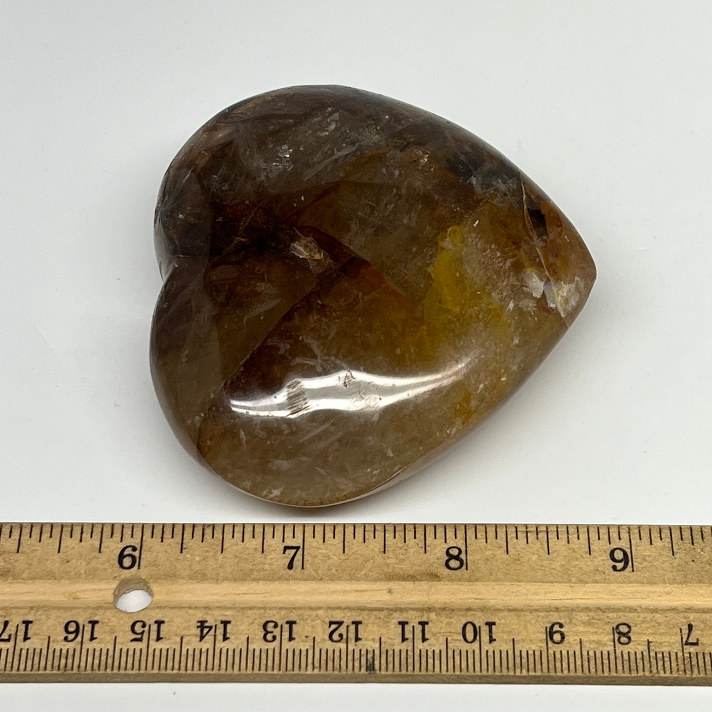 248.9g,2.9"x3.2"x1.2" Fire Quartz Heart Red Hematoid Crystal @Madagascar, B19643