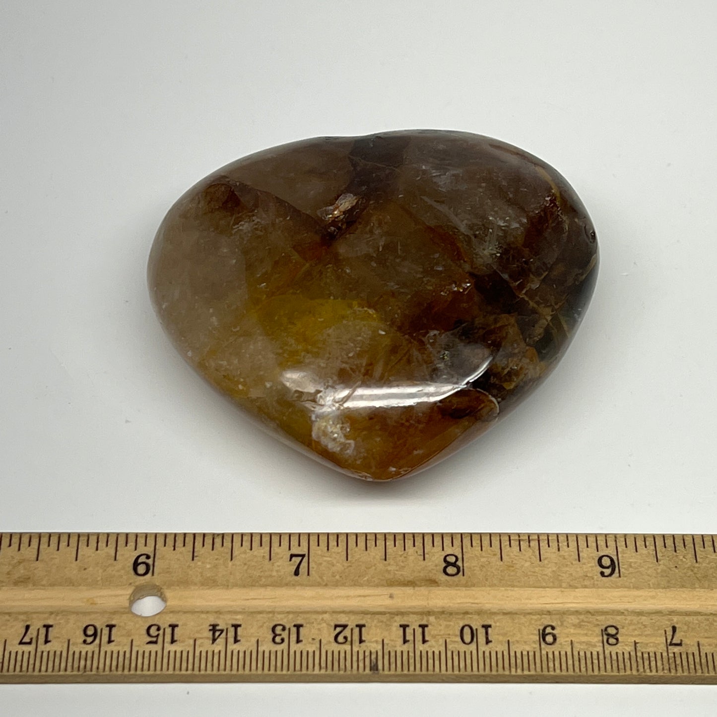 248.9g,2.9"x3.2"x1.2" Fire Quartz Heart Red Hematoid Crystal @Madagascar, B19643