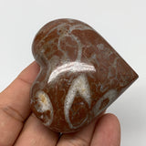 105.7g,2.2"x2.3"x1.1"Natural Untreated Red Shell Fossils Heart Reiki Energy,F939