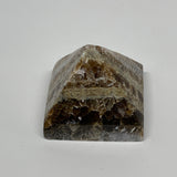 73.3g, 1.4"x1.7"x1.7" Chocolate/Gray Onyx Pyramid Gemstone @Morocco, B18997