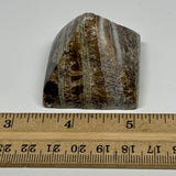 73.3g, 1.4"x1.7"x1.7" Chocolate/Gray Onyx Pyramid Gemstone @Morocco, B18997
