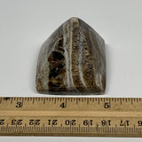 86.1g, 1.5"x1.9"x1.7" Chocolate/Gray Onyx Pyramid Gemstone @Morocco, B18998