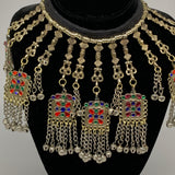 200g, 17" Kuchi Turkmen Choker Necklace Multi-Color Tribal Gypsy Beho,B14167