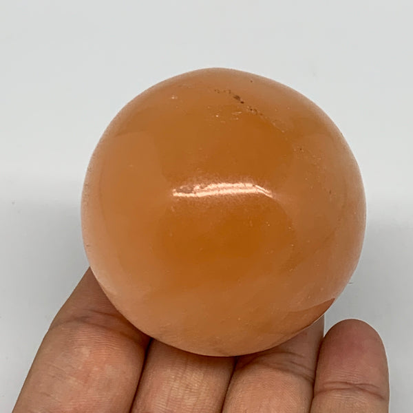 191g,2.1" (54mm) Natural Orange Selenite Sphere Crystal Gemstones @Morroco,B9281