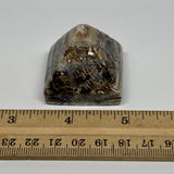 53.7g, 1.4"x1.4"x1.5" Chocolate/Gray Onyx Pyramid Gemstone @Morocco, B19000