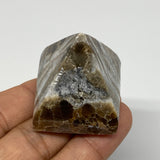 54.1g, 1.4"x1.6"x1.4" Chocolate/Gray Onyx Pyramid Gemstone @Morocco, B19002