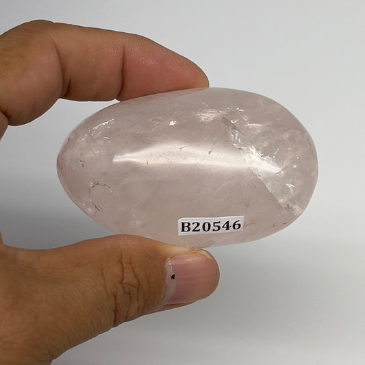 95.7g ,2.4"x1.6"x1", Rose Quartz Palm-stone Tumbled Reiki @Madagascar,B20546