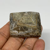 51g, 1"x1.7"x1.6" Chocolate/Gray Onyx Pyramid Gemstone @Morocco, B19003
