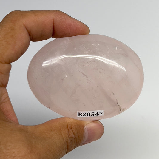 122.7g ,2.6"x1.9"x1", Rose Quartz Palm-stone Tumbled Reiki @Madagascar,B20547