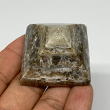 50.2g, 1.1"x1.6"x1.5" Chocolate/Gray Onyx Pyramid Gemstone @Morocco, B19004