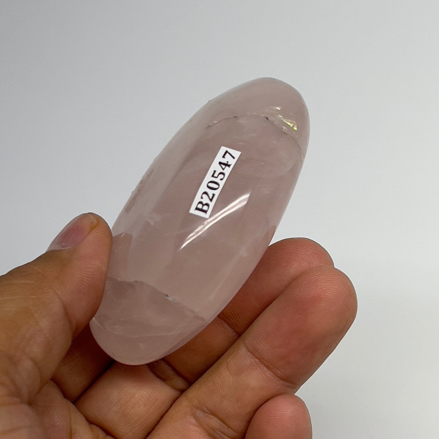 122.7g ,2.6"x1.9"x1", Rose Quartz Palm-stone Tumbled Reiki @Madagascar,B20547
