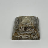 50.2g, 1.1"x1.6"x1.5" Chocolate/Gray Onyx Pyramid Gemstone @Morocco, B19004