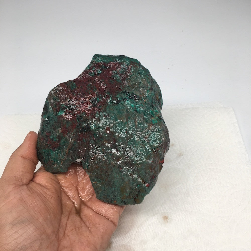 630g, 4.9"x4.4"x1.8" Rough Sonora Sunset Chrysocolla Cuprite from Mexico,SR28