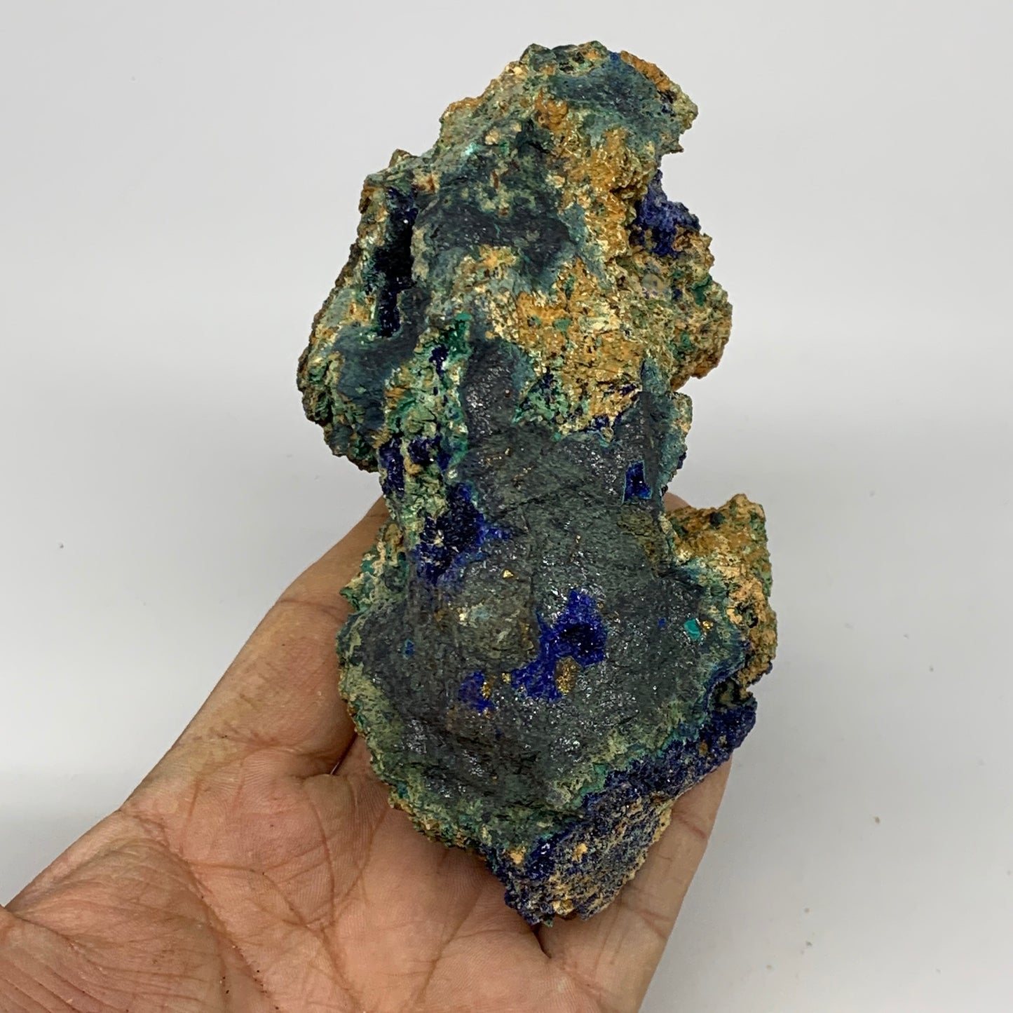 636g, 4.6"x2.4"x2.8", Rough Azurite Malachite Mineral Specimen @Morocco, B10920