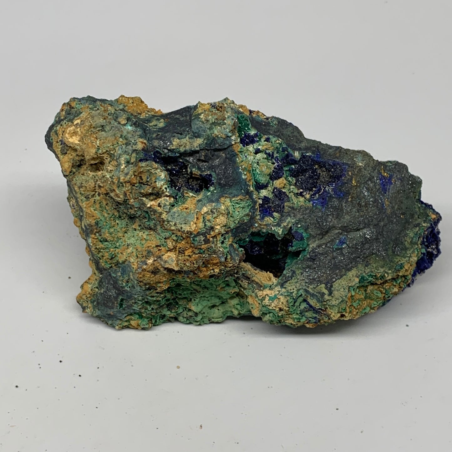 636g, 4.6"x2.4"x2.8", Rough Azurite Malachite Mineral Specimen @Morocco, B10920