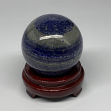 968g, 3.3"(84mm), Natural Lapis Lazuli Sphere Ball Gemstone @Afghanistan,B25396
