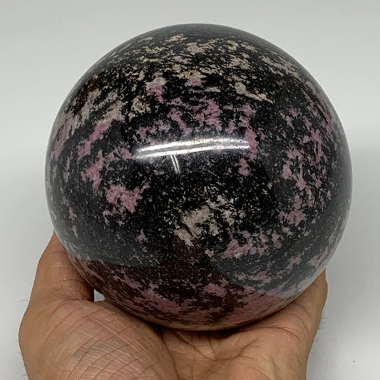 1980g, 3.9" (99mm) Natural Untreated Rhodonite Sphere Ball @Madagascar, B4665
