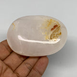167.8g,3"x2.1"x1",Pink Calcite Palm-Stone Crystal Polished,B23065